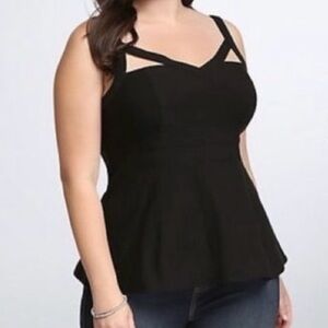 New Torrid Black Peplum Top